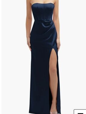 After Six Corset Strapless Charmeuse Gown